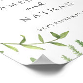 Begrüßungszeichen Wasserfarbenleaf Kranz Poster (Ecke)