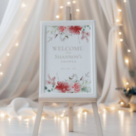 Begrüßungszeichen | Watercolor Wreath Bridal Poster