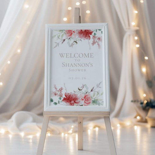 Begrüßungszeichen | Watercolor Wreath Bridal Poster