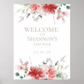 Begrüßungszeichen | Watercolor Wreath Bridal Poster (Vorne)