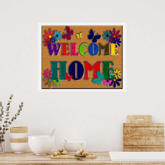Begrüßungszeichen Zuhause Poster (Küche)