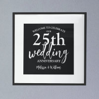 Begrüßungszeichen zum 25. Hochzeitstag