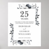Begrüßungszeichen zum 25. Hochzeitstag Poster (Vorne)