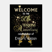 Begrüßungszeichen zum 50. Hochzeitstag Acrylschild (Vorderseite)