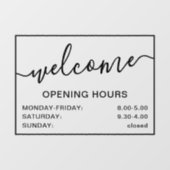 Begrüßungszeiten hinzufügen Logo schwarz Fensteraufkleber (Blatt)