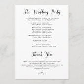 Begrüßungszeitprogramm Programm (Rückseite)