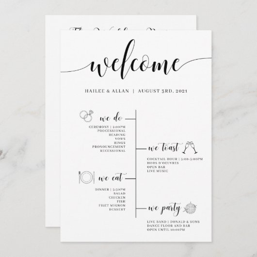 Begrüßungszeitprogramm Programm (Vorne/Hinten)