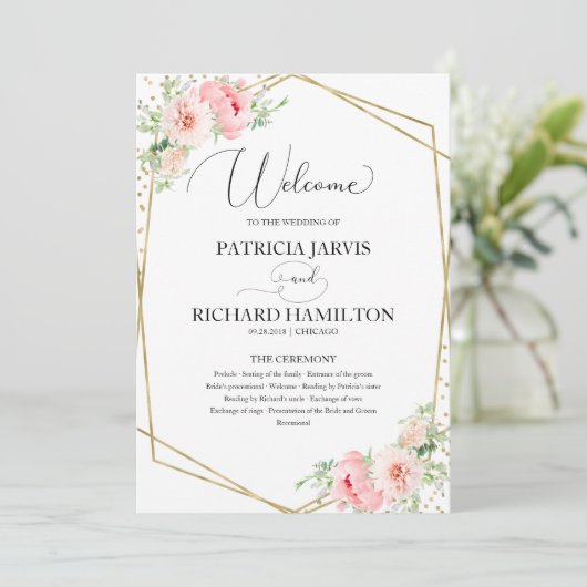 Begrüßungszeremonie Programm Elegante Florenz (Stehend Vorderseite)