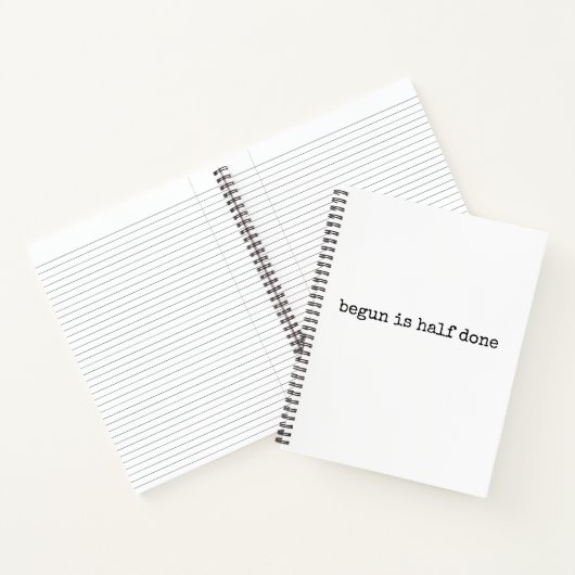Begun ist halb fertig, Journal Notizblock (Innenseite)
