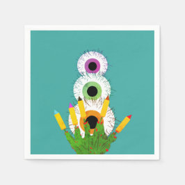 Behaarte Augen  Serviette