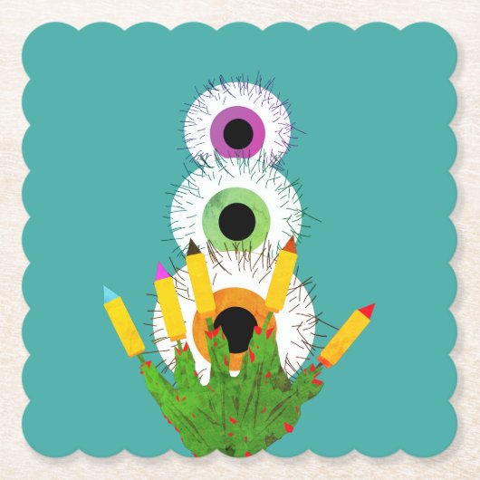 Behaarte Augen  Untersetzer (Vorderseite)