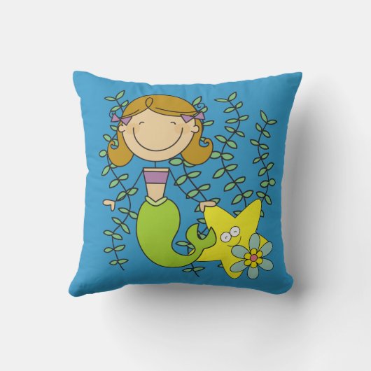 Behaarte Meerjungfrau Browns Kissen (Rückseite)