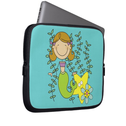 Behaarte Meerjungfrau Browns Laptopschutzhülle (Vorne Rechts)