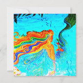 behaarte Meerjungfraueinladung des Regenbogens Einladung (Vorderseite)