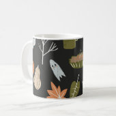 Behagliche Herbstelemente: Warmes Muster. Kaffeetasse (Vorderseite Links)