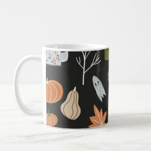 Behagliche Herbstelemente: Warmes Muster. Kaffeetasse