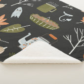 Behagliche Herbstelemente: Warmes Muster. Sherpadecke (3/4)