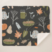 Behagliche Herbstelemente: Warmes Muster. Sherpadecke (Vorderseite (Horizontal))