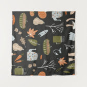 Behagliche Herbstelemente: Warmes Muster. Wandteppich (Vorderseite (Horizontal))