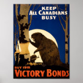 Behalt allen Kanadiern beschäftigt - Biber WW1 Pro Poster (Vorne)
