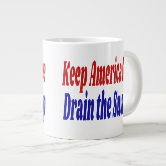 Behalt America Free Drain the Swamp Rot blau Jumbo-Tasse (Vorderseite Rechts)