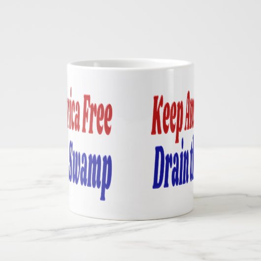 Behalt America Free Drain the Swamp Rot blau Jumbo-Tasse (Vorderseite)