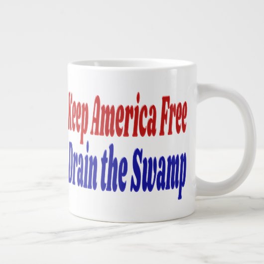 Behalt America Free Drain the Swamp Rot blau Jumbo-Tasse (Rechts)
