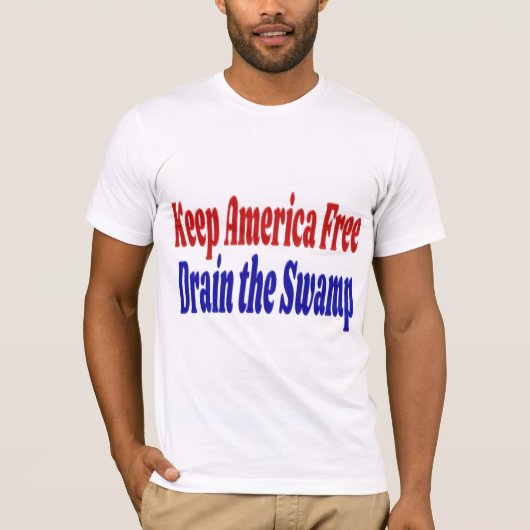 Behalt America Free Drain the Swamp Rot blau T-Shirt (Vorderseite)
