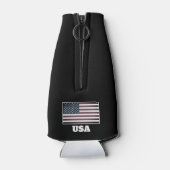 Behalt America Great Christmas Santa Trump Cartoon Flaschenkühler (Rückseite)