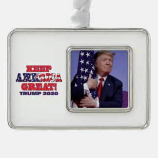 Behalt America Great Trump 2020 Rahmen-Ornament Silber