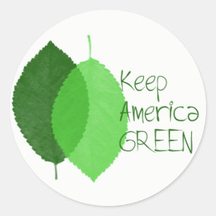 Behalt America Green Round Sticker