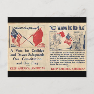 Behalt Amerika Amerikaner - Abstimmung Cal Coolidg Postkarte