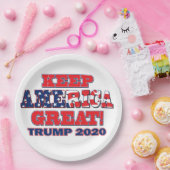 Behalt Amerika Großer Trump 2020 Pappteller (Party)