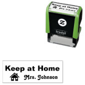 Behalt an der Zuhause Teacher Briefmarke Permastempel (Beispiel)