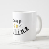 Behalt auf dem Lächeln glücklichen Logos Jumbo-Tasse (Vorderseite Rechts)