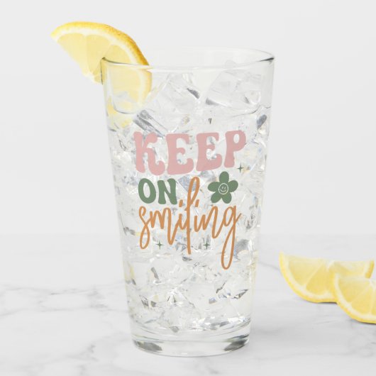 Behalt auf dem Lächeln inspirierender Zitate Glas (Vorderseite Ice)