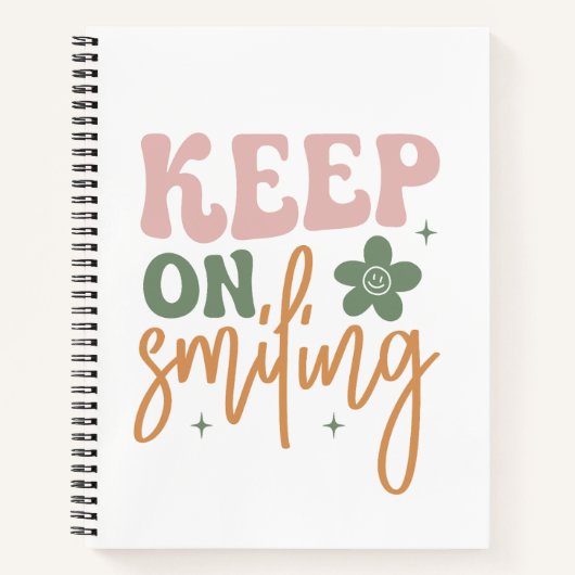 Behalt auf dem Lächeln inspirierender Zitate Notizblock (Vorderseite)