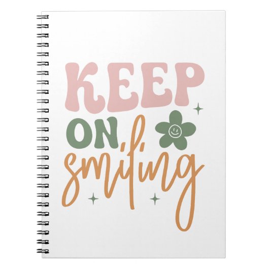 Behalt auf dem Lächeln inspirierender Zitate Notizblock (Vorderseite)