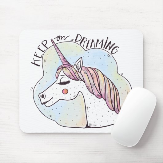 Behalt auf Dreaming Whimsical Unicorn Mousepad (Mit Mouse)