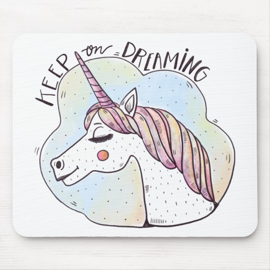 Behalt auf Dreaming Whimsical Unicorn Mousepad (Vorne)