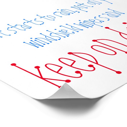 Behalt auf Fahrpreis Mini Poster (Ecke)