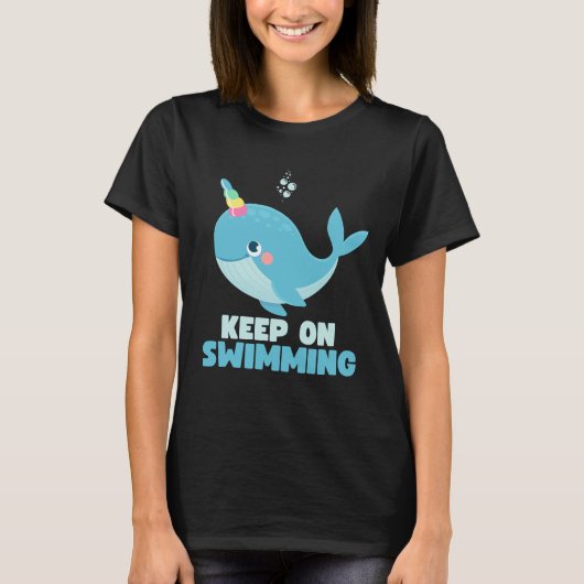 Behalt auf Kawaii Whale T-Shirt (Vorderseite)