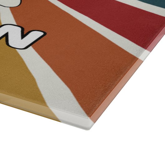 Behalt auf Keepin auf dem Retro-Schneidebrett Schneidebrett (Ecke)