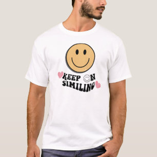 Behalt auf Lächeln, Komfort Farben trendy übertrof T-Shirt
