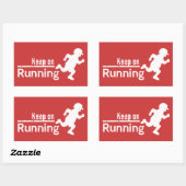 Behalt auf Laufen in White Grunge Rechteckiger Aufkleber (Blatt)