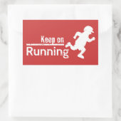 Behalt auf Laufen in White Grunge Rechteckiger Aufkleber (Tasche)