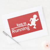 Behalt auf Laufen in White Grunge Rechteckiger Aufkleber (Umschlag)