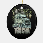 Behalt auf LKW-Sattelschlepper Keramik Ornament (Links)