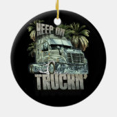 Behalt auf LKW-Sattelschlepper Keramik Ornament (Hinten)