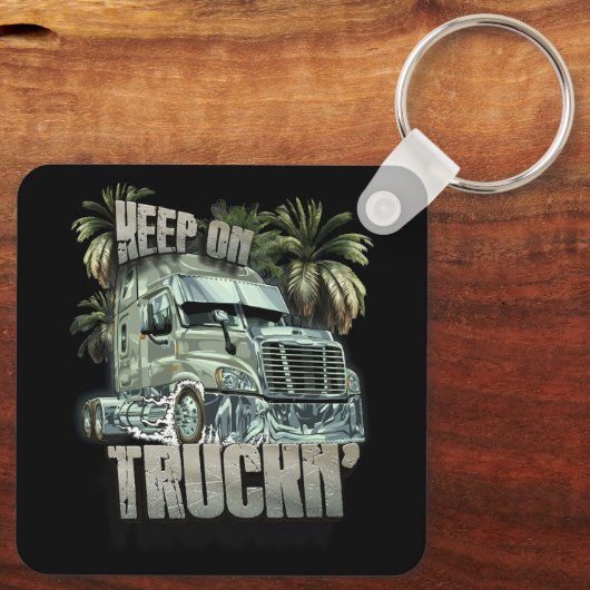 Behalt auf LKW-Sattelschlepper Schlüsselanhänger (Rückseite)